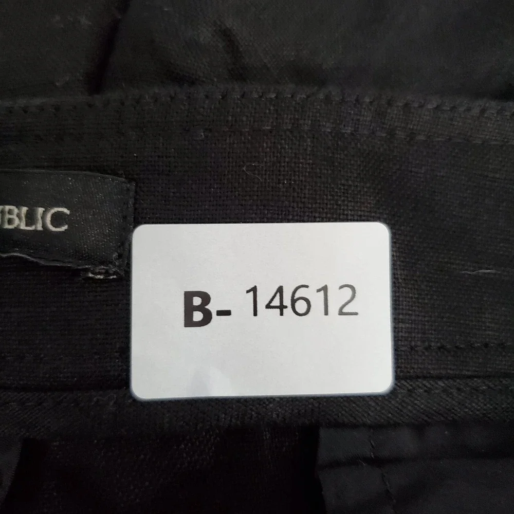 Banana Republic Women Pants 18s Black Chino Linen Beach Pleated Pockets
